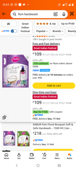 Dabur Fem  Handwash 1500ml