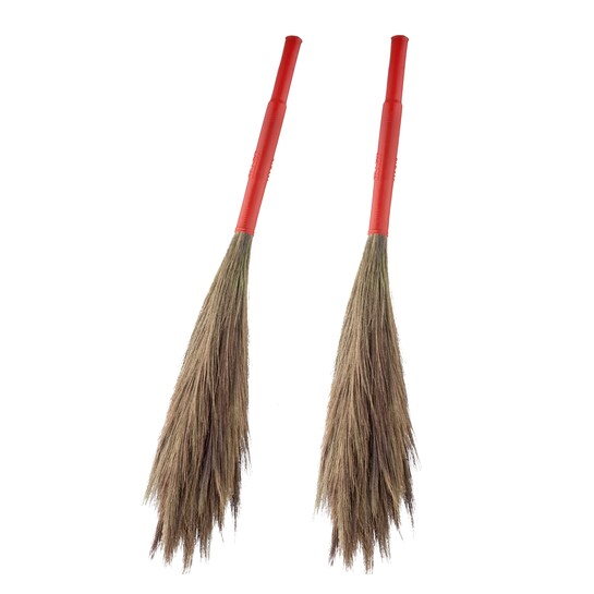 Mast Magic 565 Grass Broom Pk of 2| 42 inch Long Broom | Natural Assam Garo Hills Grass | Eco-Friendly, Handcrafted, Lightweight