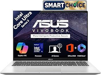 ASUS Vivobook 16 (2026),Smartchoice,Intel Core Ultra 5 325 (Series 3),16GB RAM,512GB SSD,FHD+, Copilot+ Laptop
