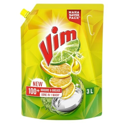 Vim Dishwash Liquid 3 L pouch  (₹129 / l)