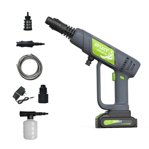 Dylect® AirWash Go Cordless Battery Pressure Washer Gun, Dark Grey