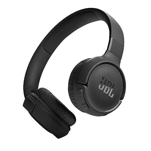 JBL Tune 520BT Wireless On Ear Headphones with Mic, Upto 57H Battery, Speed Charge : 5 Min Charge Gives Up to 3H of Playback, Multipoint Connect, Customizable Bass with Headphones App, BT 5.3 (Black)