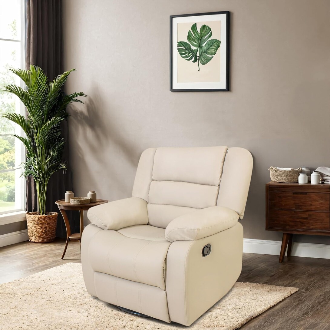 Peachtree Manila Manual Recliner- 3 Years Warranty, Pink | 1 Seater Chair Sofa | 3 Modes of Comfort | Mango Wooden Frame with Suede Fabric | Single Seater Sofa Recliner for Living Room Bedroom