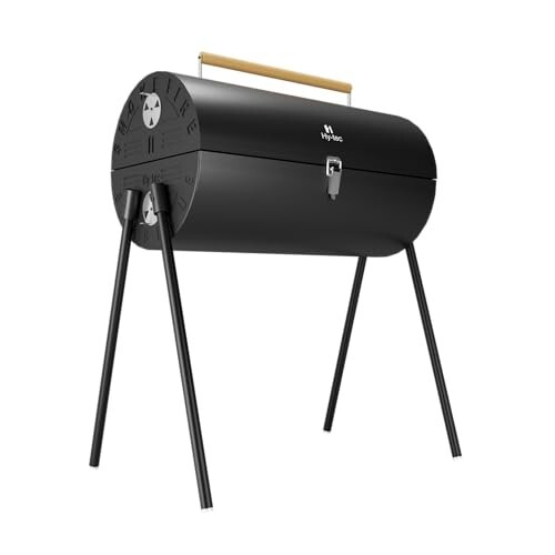 H Hy-tec (Device) HYBB - Smokefire Charcoal Grill Barbeque with 10 Skewers & Charcoal Tray (Black)