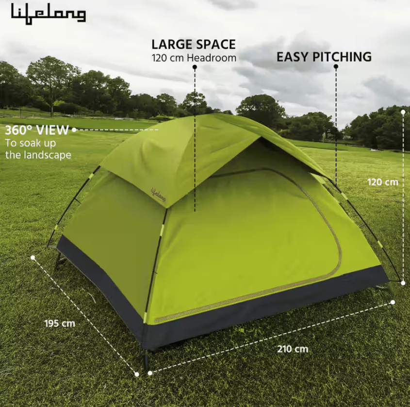 Lifelong Portable Foldable Dome Camping Tent for Adults (Green) on Instamart