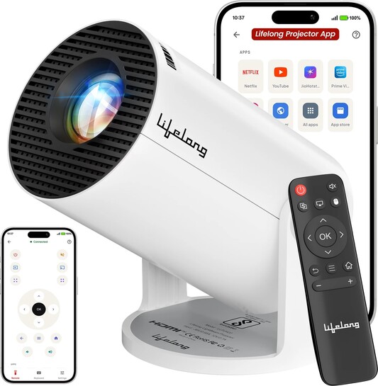 [ICICI/AXIS Card + Extra Off] Lifelong Lightbeam Smart LED Projector | Android 14 | 1080P/4K Support