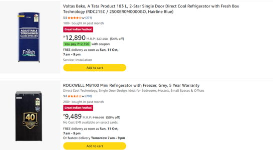 Voltas Beko 183L 2 Star Single Door Direct Cool Refrigerator | Fresh Box & Toughened Glass Shelves