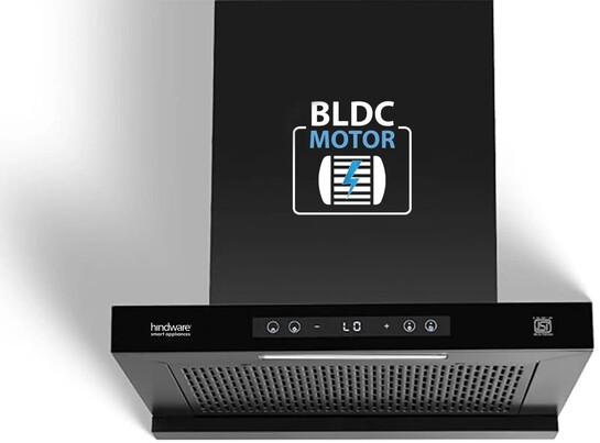 Hindware Smart Appliances Regina BLDC 75 1500 CMH 75 cm Auto Clean Chimney (Wall Mounted, Black)