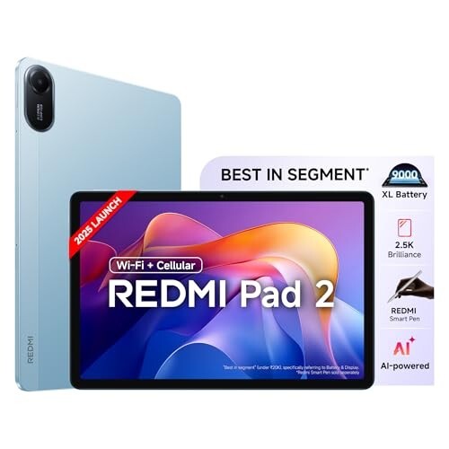 Redmi Pad 2, 11-inch (27.94 CM), LCD Display - 2.5K Sharp & Clear, 6GB RAM, 128GB ROM, Wi-Fi + Cellular (4G), Quad Speakers