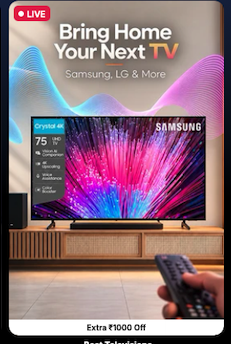 Extra up to  ₹1000 off on TV on liveshop   LG AI QNED65 108 cm (43 inch) Ultra HD (4K) Mini LED 