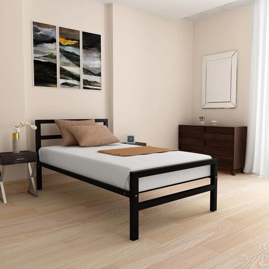 Nilkamal SLEEP Striker Metal Single Bed, 199 cm x 98 cm (6.53 ft x 3.22 ft) (Finish Color - Black, Delivery Condition - Knock Down)