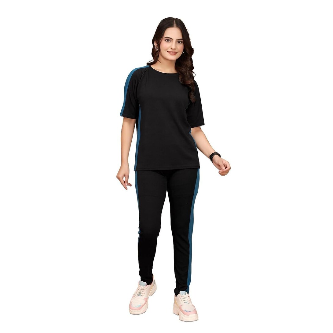 ALISBA Women's Active Wear Track Suit Set - Sportswear Top & Bottom Set for Women