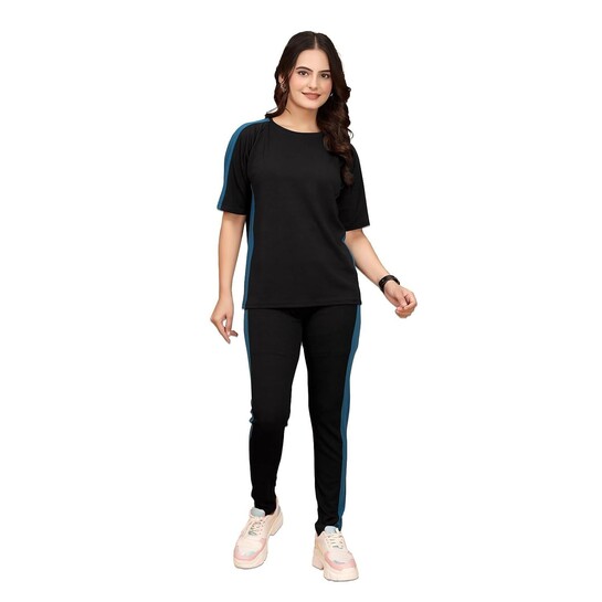 ALISBA Women's Active Wear Track Suit Set - Sportswear Top & Bottom Set for Women