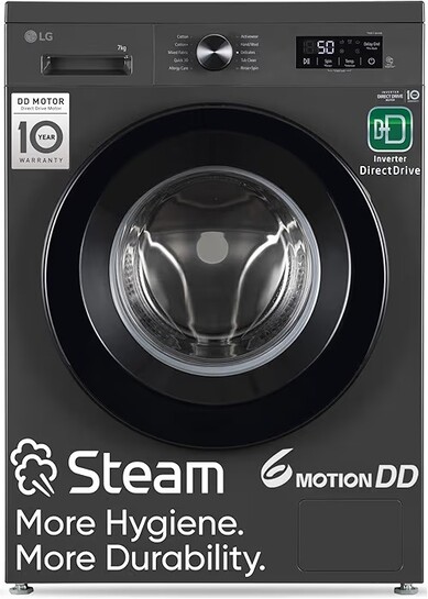 LG 7 Kg, 5 Star, DD Technology, Steam Wash, 6 Motion DD, Fully-Automatic Front Load Washing Machine