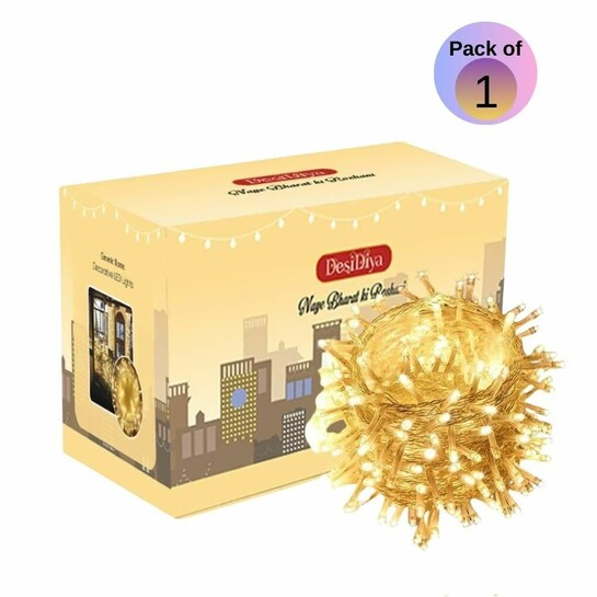 DesiDiya 12 Meter Warm White Home Decorative LED Serial Lights - Diwali Light