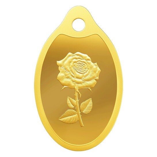 MMTC-PAMP 24K (999.9+) Purest 3 g Rose Gold Oval Coin