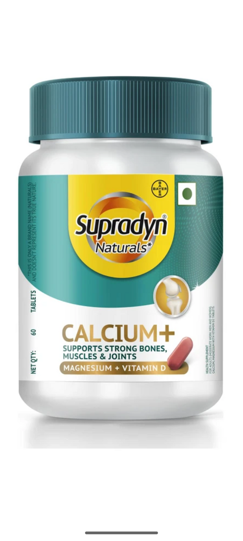 Supradyn Naturals Calcium+ For Men and Women, 100% Vegetarian,For Stronger Bones & Health 