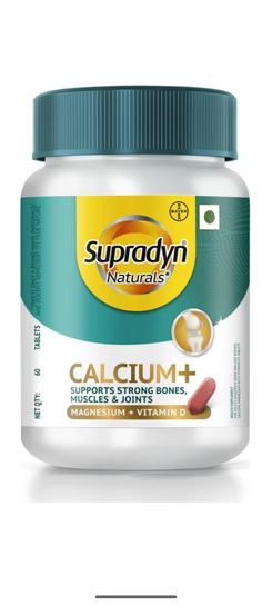 Supradyn Naturals Calcium+ For Men and Women, 100% Vegetarian,For Stronger Bones & Health 
