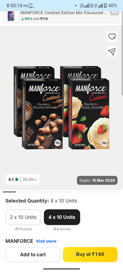 Manforce Cocktail Combo Pack (Hazelnut & Chocolate and Strawberry & Vanilla) Condom