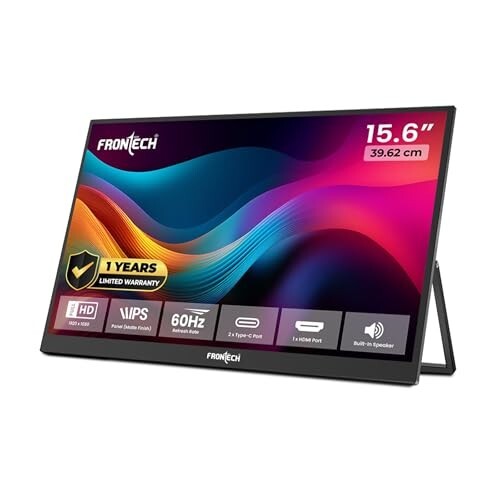 FRONTECH 15.6-inch (39.62 cm), Portable LED, FHD IPS 1920x1080, 60Hz, Black (MON-0023)