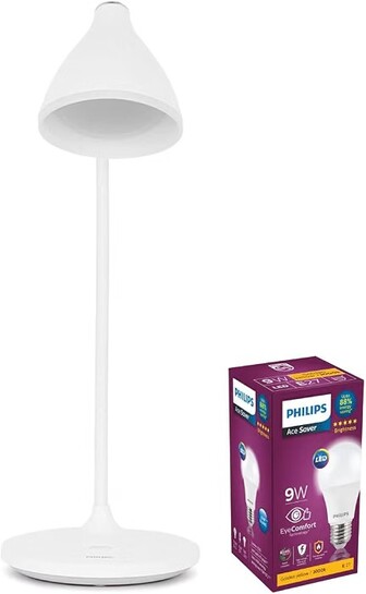 PHILIPS Sky 5W Rechargeable Touch Controlled LED Table Lamp | Desk Lamp with Brightness Control 9-Watts E27 LED