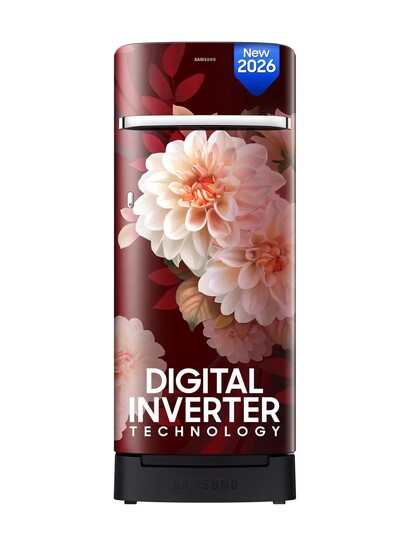 Samsung 215 L Direct Cool Single Door 4 Star Refrigerator with Base Drawer (Begonia Red, RR23H2H34BR/HL)