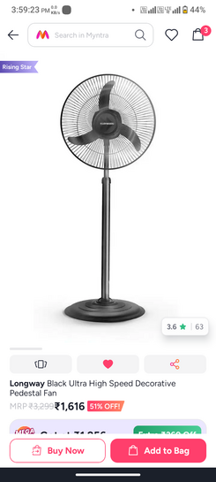 Longway pedestal fan with 2 year warranty 