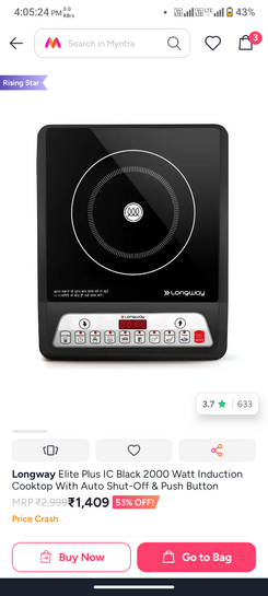 Longway induction Cooktop 2000w @1007