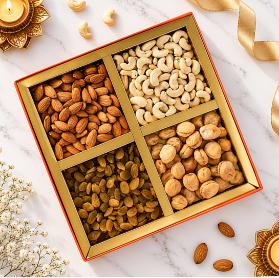 Bigbasket - bb Royal Premium Gift Box 300g (Almond, Cashew, Raisins, Apricot)