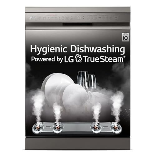 LG 14 Place Settings Dishwasher, TrueSteam, Inverter Direct Drive, Wi-Fi & Free Standing Dishwasher 