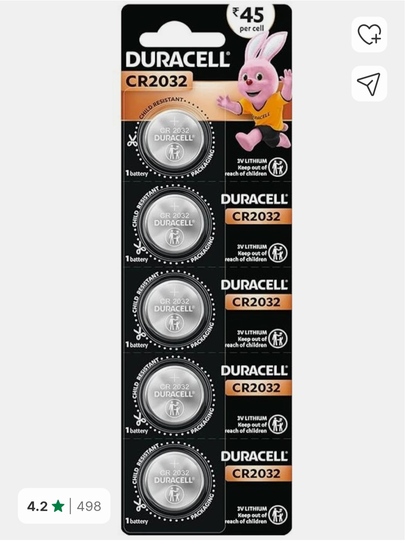 DURACELL  Lithium Coin Long Lasting Battery (Pack of 5)