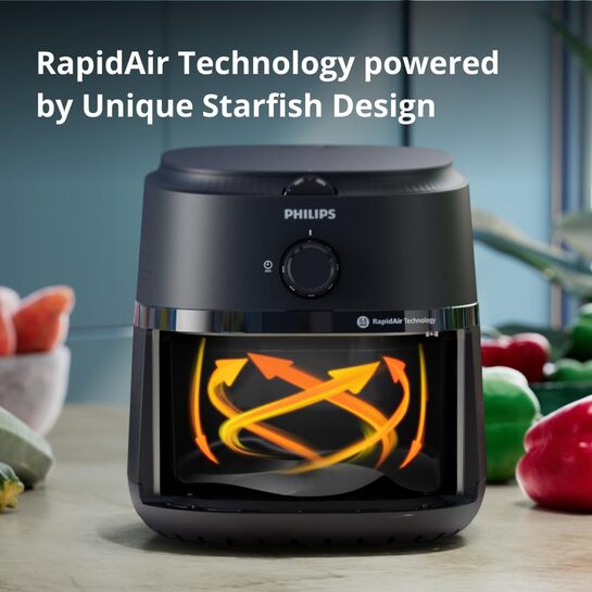 PHILIPS Air Fryer NA120/00, 4.2 Litre, Large, 100% Food Safe
