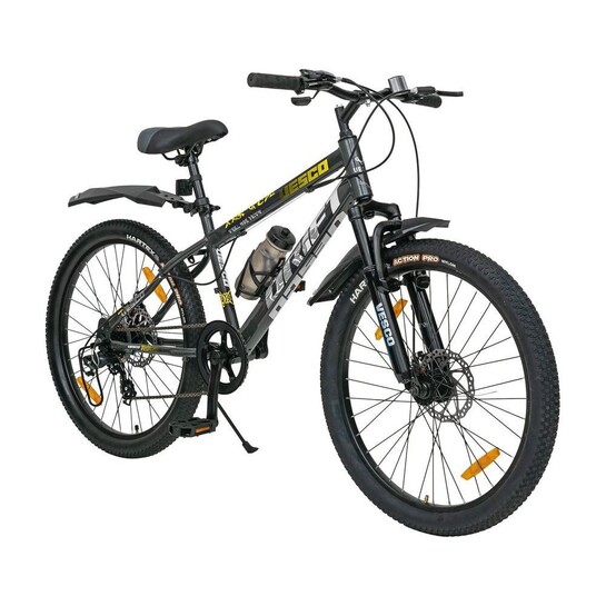 VESCO Drift 24T Kids 7 Gear Cycle for boys & girls age 9 to 13 24T MTB Cycle 24 T (inch) Mountain Cycle (7 Gear, Grey, Only Front Suspension)