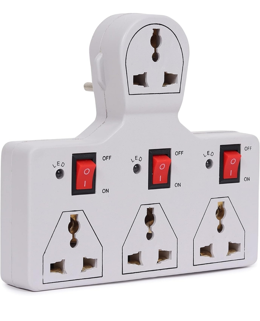 4 Universal Socket 3 Switch Multiplug Sockets Extension Board/Extension ...