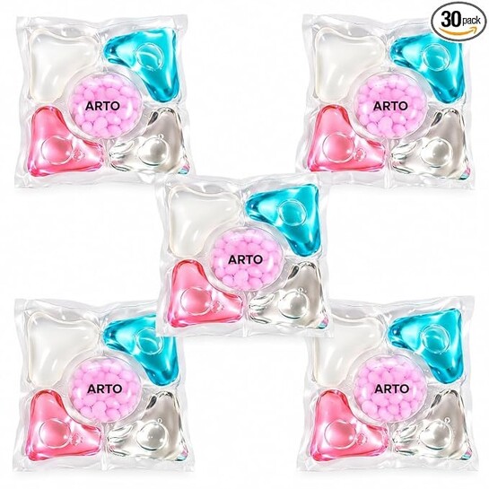 Arto 5-in-1 Laundry Pods (30 Pods) + Power Gel Liquid Detergent Combo | Tough Stain Remover for Top Load, Front Load & Semi-Automatic Machines