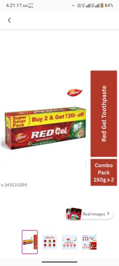 Dabur Red toothpaste (150+150)Gm @85