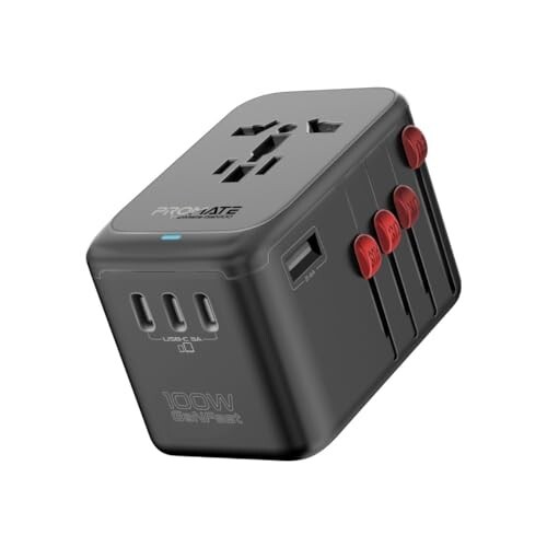 Promate Travel Adapter, Universal GaN Charge Adapter with 2000W AC ...
