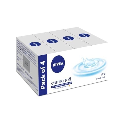 NIVEA Creme Soft Soap Pack of 4 x 125 g