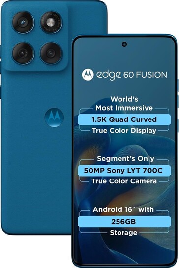 Motorola Edge 60 Fusion 5G, Pantone Mykonos Blue, 256 GB, 12 GB RAM