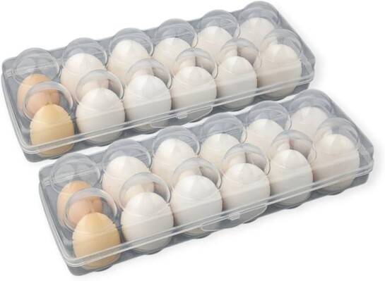 Arto 12 Grid Egg Box Egg Refrigerator Tray, Stackable Plastic Egg Containers for Fridge Kitchen (Multicolor)