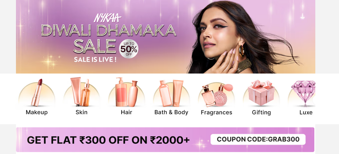 Nykaa Diwali Dhamaka Sale 2026 [ Upcoming ] 1st Nov Onwards | Buy 1 Get 1 Free Beauty Deals