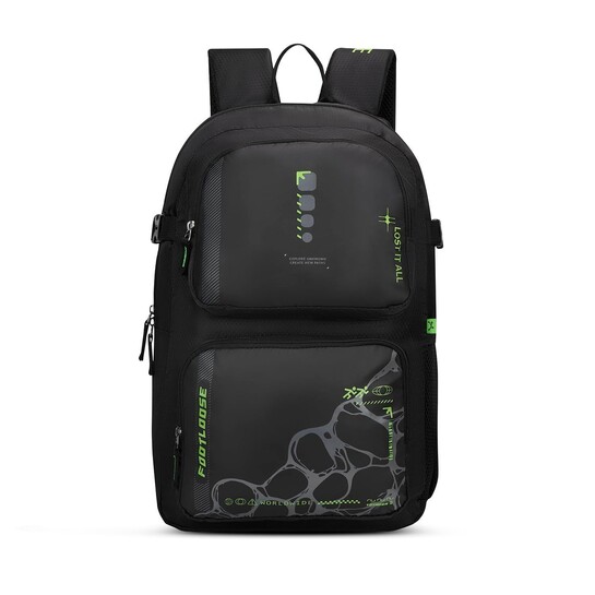 FOOTLOOSE by VIP Kinetic 30L Laptop Backpack (15.6"), 2 Compartments, Black