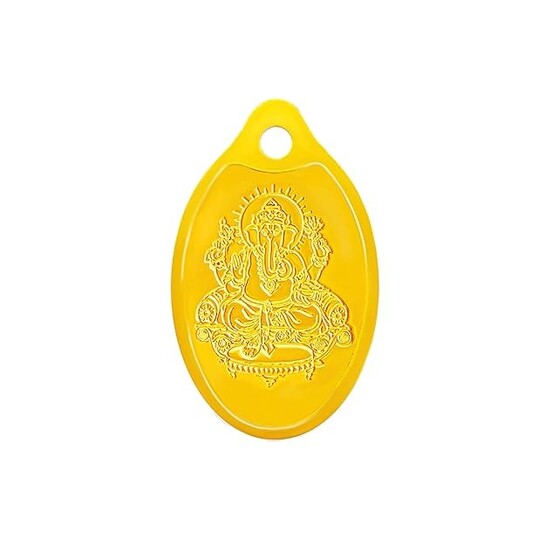 Muthoot Pappachan Swarnavarsham 24K (999) Yellow Gold Oval Ganesha Pendant 2 Gram at Rs.29,180 