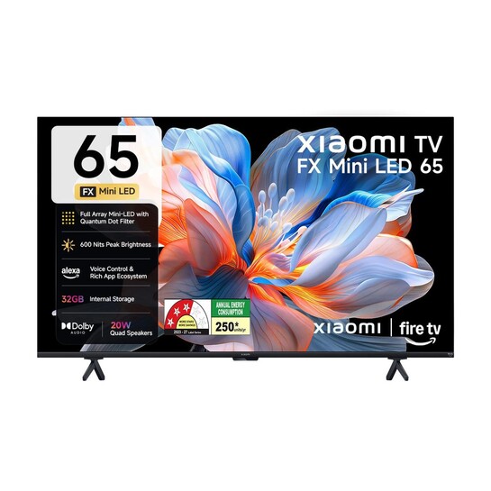 XIAOMI FX Series 165.1 cm (65 inch) Ultra HD (4K) Mini LED Smart Fire TV 2026 Edition with QLED TECHNOLOGY, Alexa built-in , Quantum Dot Filter , DLG 120Hz , HDR 10+, 32 GB Storage , Dolby Audio