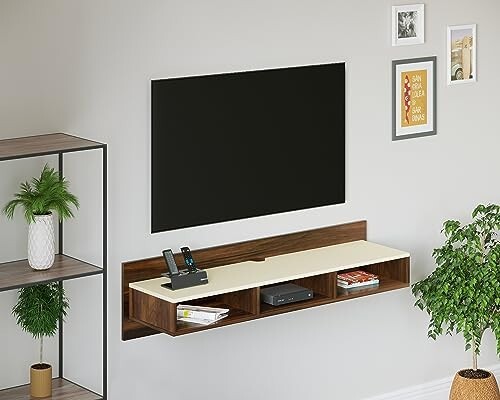 BLUEWUD Reynold Engineering Wood Wall Mount TV Entertainment Unit Set Top Box Stand
