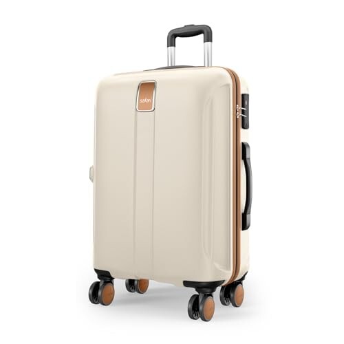 Safari Thorium Royale 8 Wheels 77cm Large Size Trolley Bag, Vanilla Tan