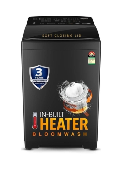 Whirlpool 10 kg Bloomwash Fully Automatic Top Load with In-built Heater Grey on Flipkart