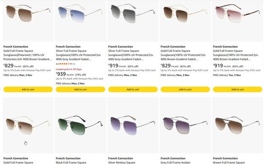 French connection sunglassses 80% off