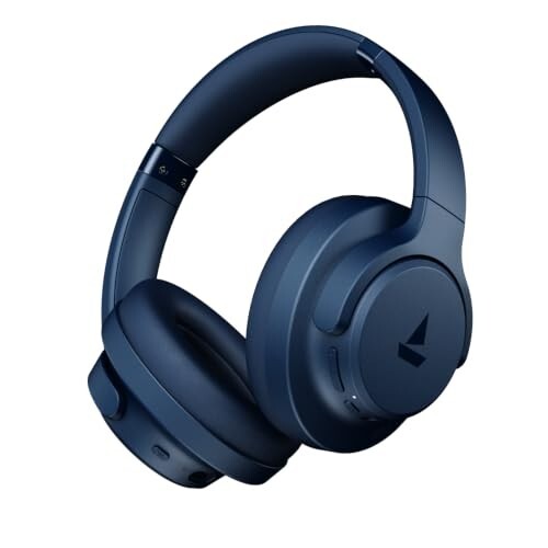 boAt Rockerz 512 ANC,(~40dB) Hybrid ANC, 80H Battery, 40mm Drivers, 40ms Low Latency, Bluetooth Headphones, Wireless Headphone with Mic (Bold Blue)