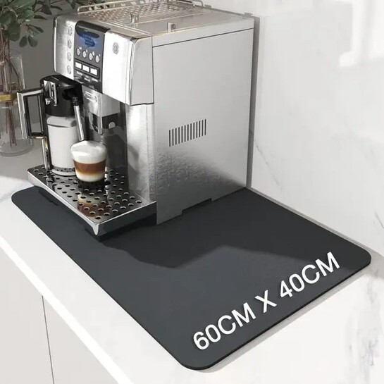 Keep Countertops Stain-Free With This Ultra-Absorbent Rubber Coffee Mat At 82% Off!